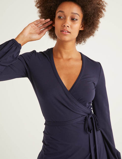 Elodie Jersey Wrap Dress - Navy Elodie Jersey Wrap Dress - Navy
