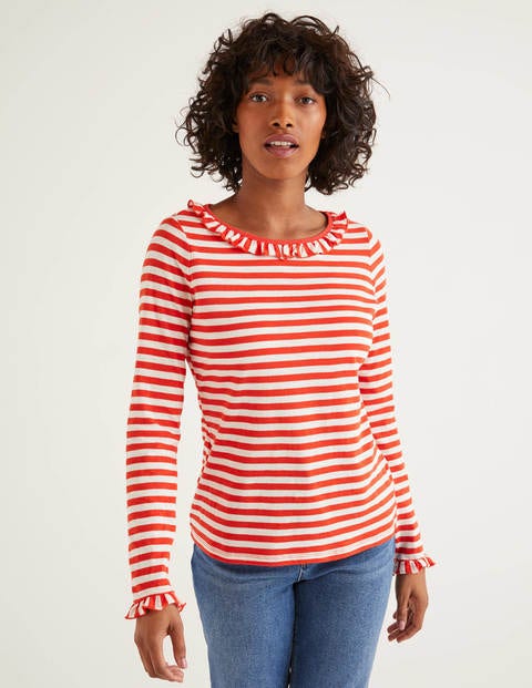 Olive Jersey Top - Ivory/Red Pop Olive Jersey Top - Ivory/Red Pop