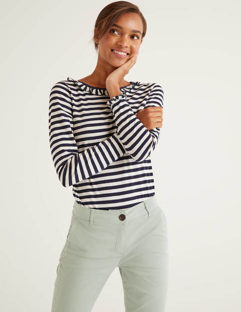 Olive Jersey Top - Ivory/Navy Olive Jersey Top - Ivory/Navy