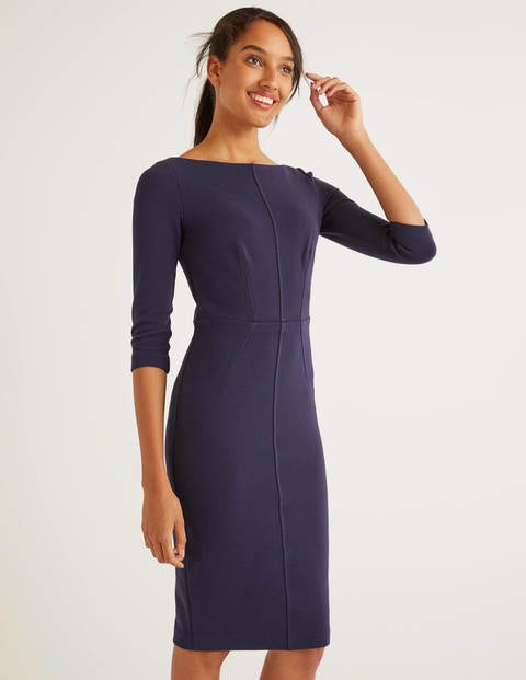 Aurelia Ottoman Dress - Navy Aurelia Ottoman Dress - Navy