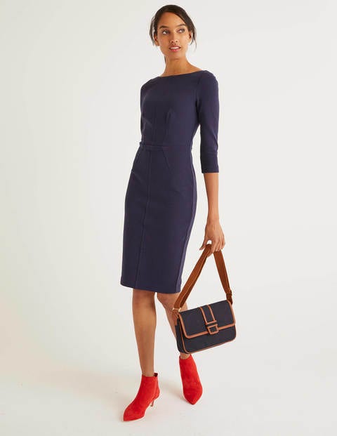 Aurelia Ottoman Dress - Navy Aurelia Ottoman Dress - Navy