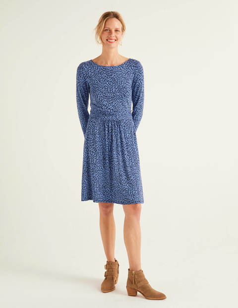 Abigail Jersey Dress - Sky Blue, Pebble Dot Abigail Jersey Dress - Sky Blue, Pebble Dot