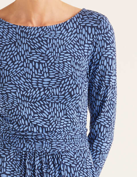 Abigail Jersey Dress - Sky Blue, Pebble Dot Abigail Jersey Dress - Sky Blue, Pebble Dot
