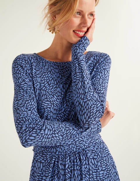 Abigail Jersey Dress - Sky Blue, Pebble Dot Abigail Jersey Dress - Sky Blue, Pebble Dot