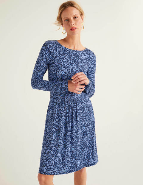 Abigail Jersey Dress - Sky Blue, Pebble Dot Abigail Jersey Dress - Sky Blue, Pebble Dot