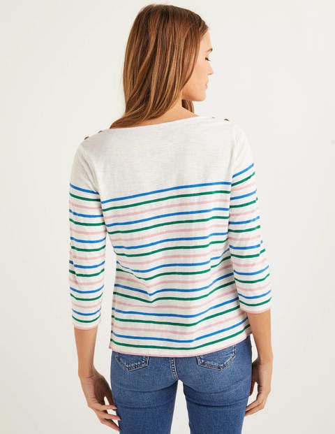 Heather Bretonshirt Aus Jersey - Kräftiges Blau/Waldgrün Heather Bretonshirt Aus Jersey - Kräftiges Blau/Waldgrün