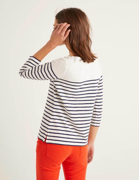 Heather Jersey Breton - Ivory/Navy Heather Jersey Breton - Ivory/Navy