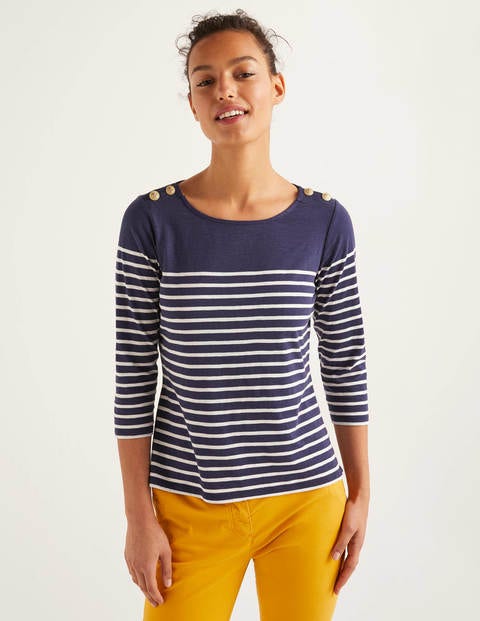 Heather Jersey Breton - Navy/Ivory Heather Jersey Breton - Navy/Ivory