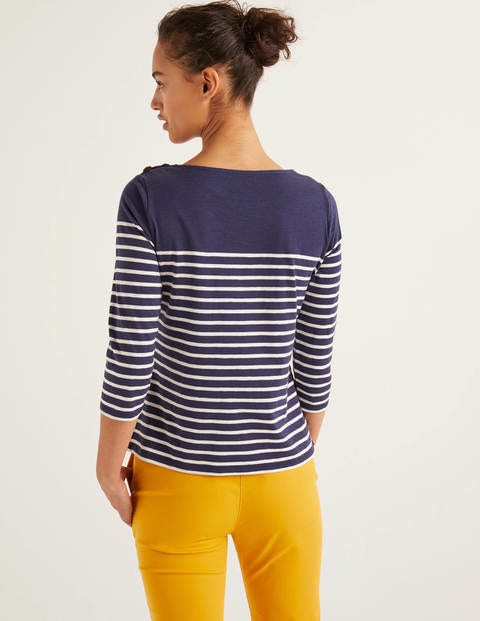 Heather Jersey Breton - Navy/Ivory Heather Jersey Breton - Navy/Ivory