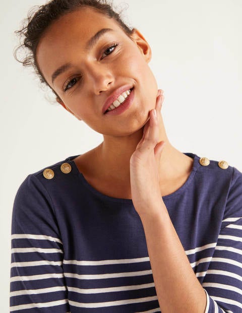 Heather Jersey Breton - Navy/Ivory Heather Jersey Breton - Navy/Ivory