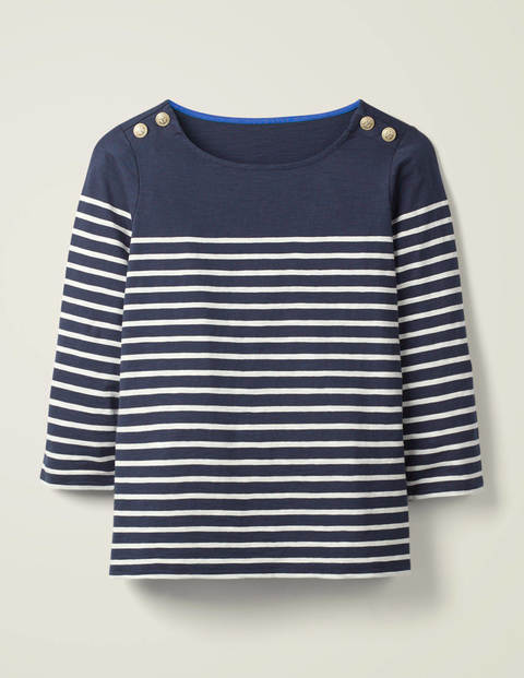 Heather Jersey Breton - Navy/Ivory Heather Jersey Breton - Navy/Ivory