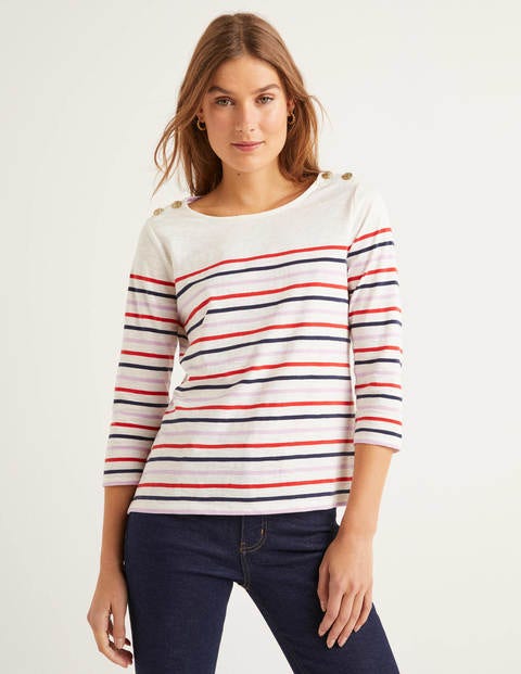 Heather Bretonshirt Aus Jersey - Weidenröschen/Signalrot Heather Bretonshirt Aus Jersey - Weidenröschen/Signalrot