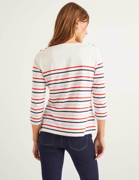 Heather Bretonshirt Aus Jersey - Weidenröschen/Signalrot Heather Bretonshirt Aus Jersey - Weidenröschen/Signalrot