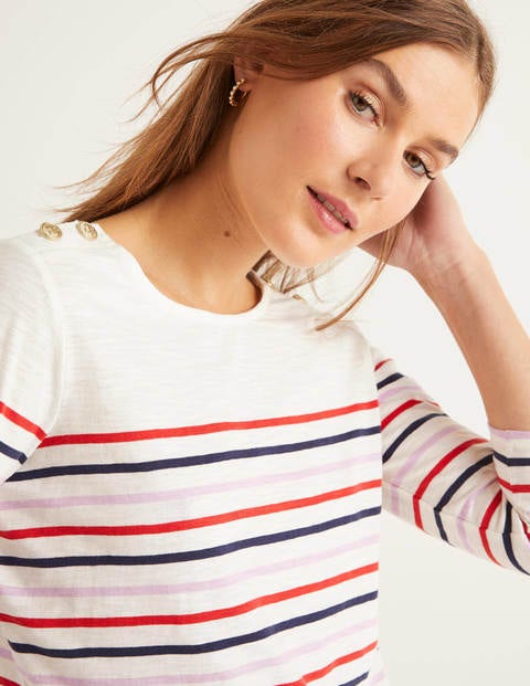 Heather Bretonshirt Aus Jersey - Weidenröschen/Signalrot Heather Bretonshirt Aus Jersey - Weidenröschen/Signalrot