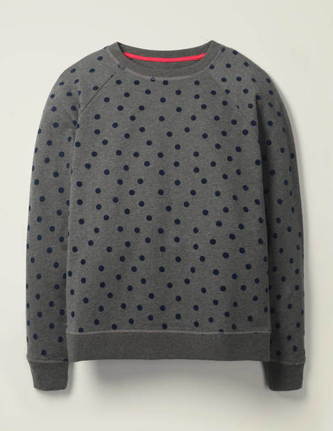 The Sweatshirt - Charcoal Marl/Navy, Flock Spot The Sweatshirt - Charcoal Marl/Navy, Flock Spot