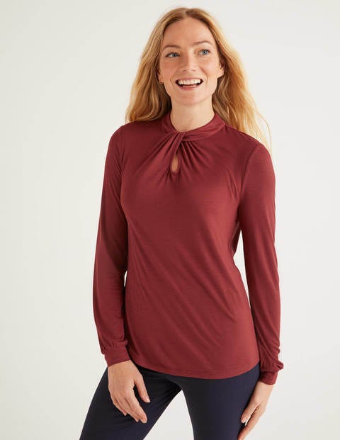 Pippa Jersey Top - Maroon Pippa Jersey Top - Maroon