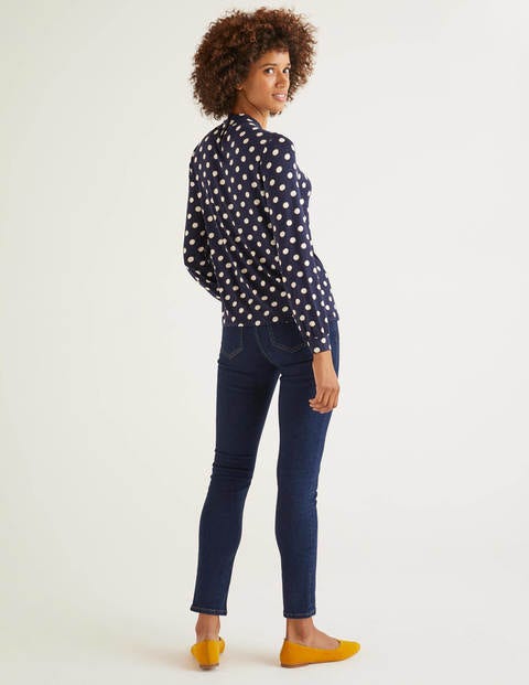 Pippa Jersey Top - Navy, Polka Hoops Pippa Jersey Top - Navy, Polka Hoops