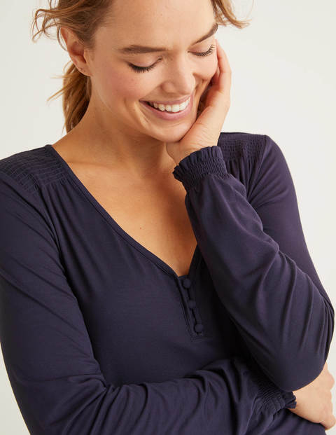 Flora Jersey Top - Navy Flora Jersey Top - Navy