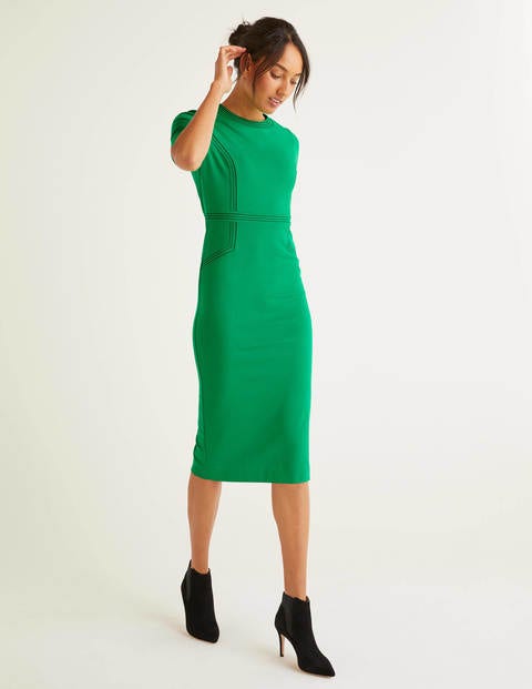Kate Ponte-Kleid Mit Ziernaht - Sattes Smaragdgrün Kate Ponte-Kleid Mit Ziernaht - Sattes Smaragdgrün