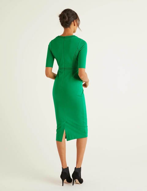 Kate Ponte-Kleid Mit Ziernaht - Sattes Smaragdgrün Kate Ponte-Kleid Mit Ziernaht - Sattes Smaragdgrün