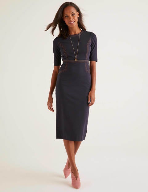 Kate Ponte-Kleid mit Ziernaht - Navy Kate Ponte-Kleid mit Ziernaht - Navy