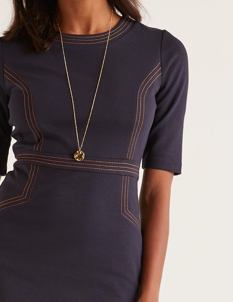 Kate Stitch Detail Ponte Dress - Navy Kate Stitch Detail Ponte Dress - Navy