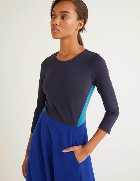 Ivy Ponte Midi Dress - Bright Blue Colourblock Ivy Ponte Midi Dress - Bright Blue Colourblock