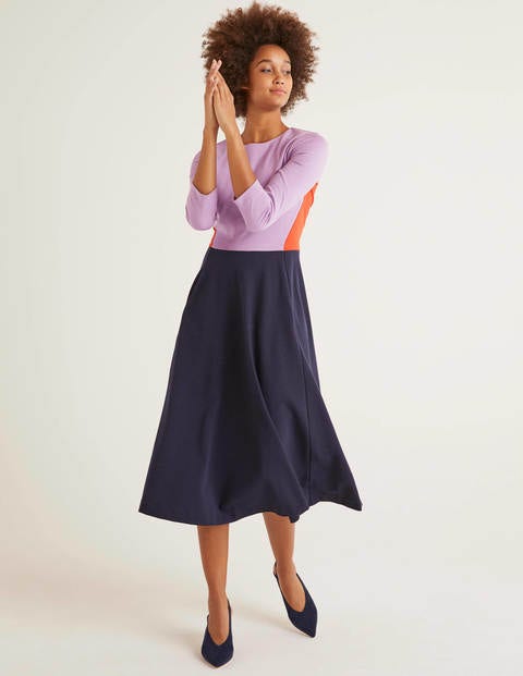 Ivy Ponte Midi Dress - Navy Colourblock Ivy Ponte Midi Dress - Navy Colourblock