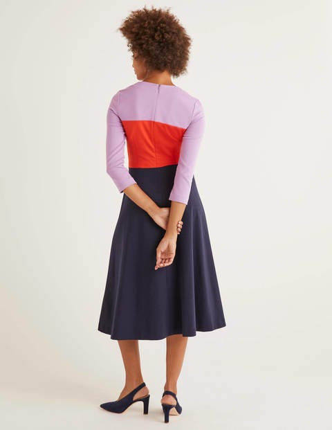 Ivy Ponte Midi Dress - Navy Colourblock Ivy Ponte Midi Dress - Navy Colourblock