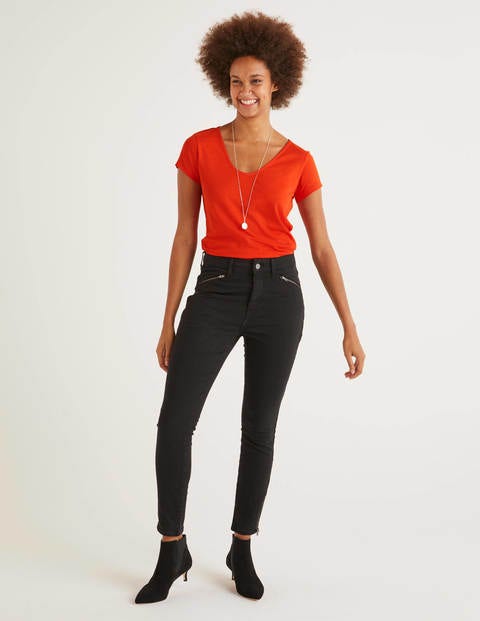 Superweiches T-Shirt Mit Flügelärmeln - Orangerot Superweiches T-Shirt Mit Flügelärmeln - Orangerot