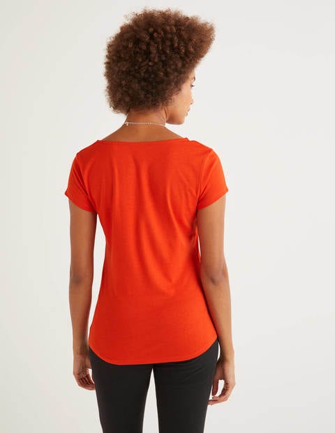Superweiches T-Shirt Mit Flügelärmeln - Orangerot Superweiches T-Shirt Mit Flügelärmeln - Orangerot