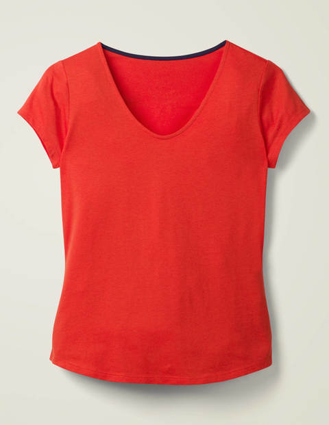 Superweiches T-Shirt Mit Flügelärmeln - Orangerot Superweiches T-Shirt Mit Flügelärmeln - Orangerot
