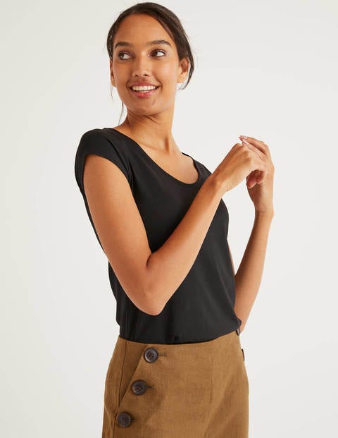 Supersoft Cap Sleeve Tee - Black Supersoft Cap Sleeve Tee - Black