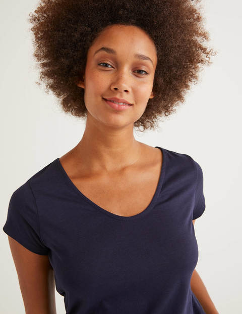 Superweiches T-Shirt Mit Flügelärmeln - Navy Superweiches T-Shirt Mit Flügelärmeln - Navy