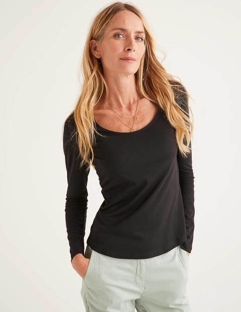 Supersoft Scoop Neck Tee - Black Supersoft Scoop Neck Tee - Black