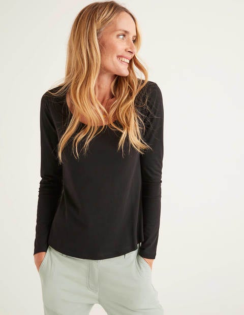 Supersoft Scoop Neck Tee - Black Supersoft Scoop Neck Tee - Black