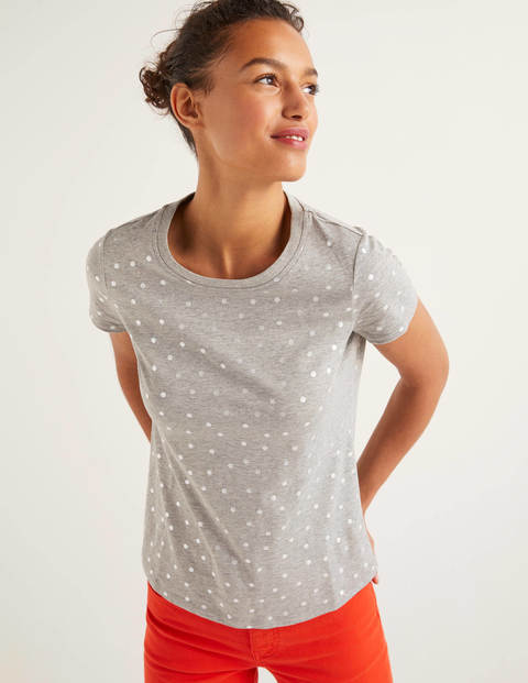 Henrietta Jersey Tee - Grey/Pewter Metallic Spot Henrietta Jersey Tee - Grey/Pewter Metallic Spot