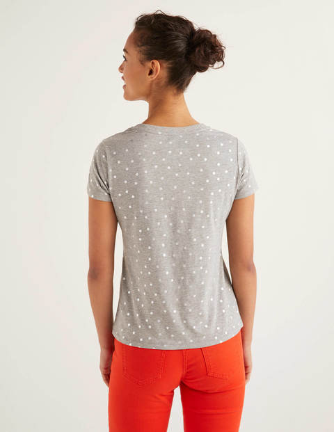 Henrietta Jersey Tee - Grey/Pewter Metallic Spot Henrietta Jersey Tee - Grey/Pewter Metallic Spot