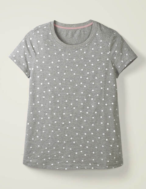 Henrietta Jersey Tee - Grey/Pewter Metallic Spot Henrietta Jersey Tee - Grey/Pewter Metallic Spot