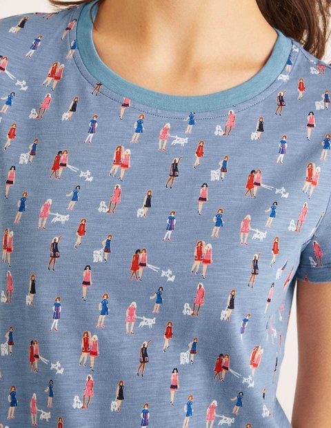 Henrietta Jersey-T-Shirt - Meerblau, Damen Henrietta Jersey-T-Shirt - Meerblau, Damen