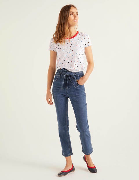 Henrietta Jersey Tee - White/Multi Spot Henrietta Jersey Tee - White/Multi Spot