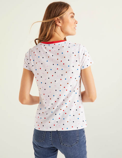 Henrietta Jersey Tee - White/Multi Spot Henrietta Jersey Tee - White/Multi Spot