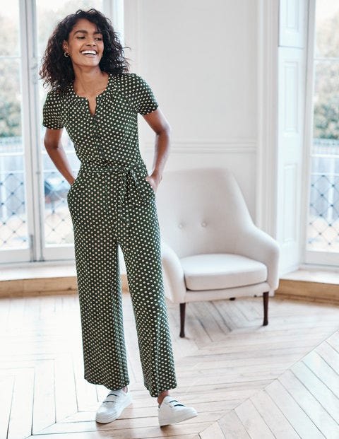 Edith Jersey Jumpsuit - Midnight Garden, Daisy Spaced Edith Jersey Jumpsuit - Midnight Garden, Daisy Spaced