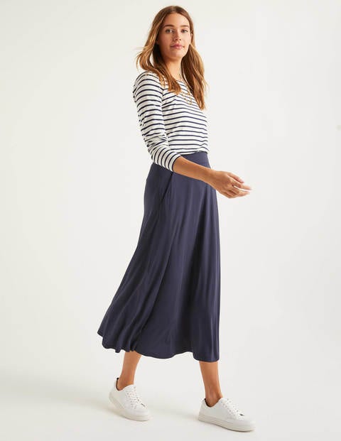 Jersey Midi Skirt - Navy Jersey Midi Skirt - Navy