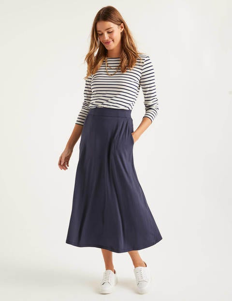 Jersey Midi Skirt - Navy Jersey Midi Skirt - Navy