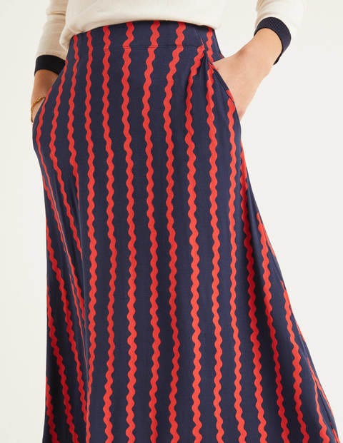 Jersey Midi Skirt - Navy, Wiggle Jersey Midi Skirt - Navy, Wiggle