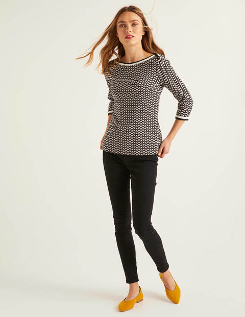 Rhea Jacquard-Oberteil Aus Jersey - Schwarz/Naturweiß Rhea Jacquard-Oberteil Aus Jersey - Schwarz/Naturweiß