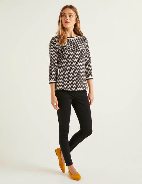 Rhea Jacquard-Oberteil Aus Jersey - Schwarz/Naturweiß Rhea Jacquard-Oberteil Aus Jersey - Schwarz/Naturweiß