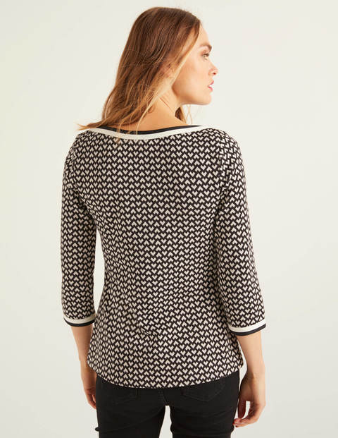 Rhea Jacquard-Oberteil Aus Jersey - Schwarz/Naturweiß Rhea Jacquard-Oberteil Aus Jersey - Schwarz/Naturweiß