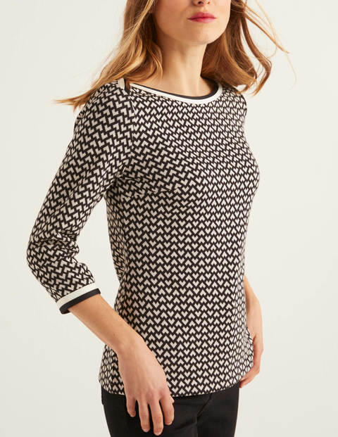 Rhea Jacquard-Oberteil Aus Jersey - Schwarz/Naturweiß Rhea Jacquard-Oberteil Aus Jersey - Schwarz/Naturweiß